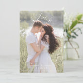 Botanische Liebe und Dank individueller Foto Hochz Dankeskarte (Stehend Vorderseite)