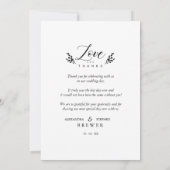 Botanische Liebe und Dank individueller Foto Hochz Dankeskarte (Rückseite)