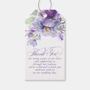 Botanische lila Blumen Elegant Danke Geschenkanhänger
