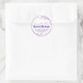 Botanische Lila Blumenlavender Bath Bomb Labels Runder Aufkleber (Tasche)