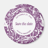 Botanische Lila Foliage Save the Date Magnet (Vorne)