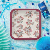 Botanische Lila Herbstlaube Elfenbein individuell Pappteller (Party)