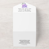 Botanische Lila Hochzeit mit Flora und Fauna All In One Einladung (Außenbereich)