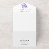 Botanische Lila Lila Blumenhochzeit All In One Einladung (Außenbereich)