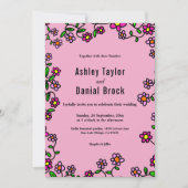 Botanische Lila Magenta Rose Boho Floral Wedding Einladung (Vorderseite)