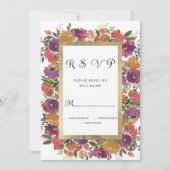 Botanische lila-orangefarbene UAWG Einladung (Vorderseite)