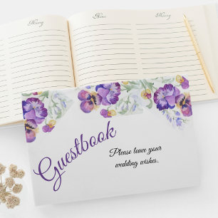 Botanische lila Stiefmütterchen Gästebuch