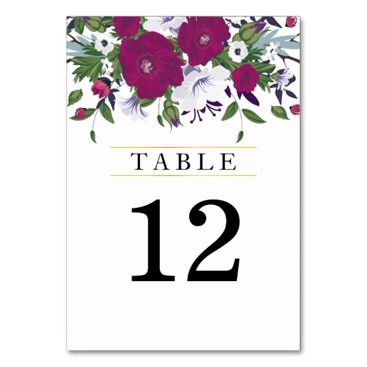 Botanische lila violette Blume Tischnummer (Vorderseite)