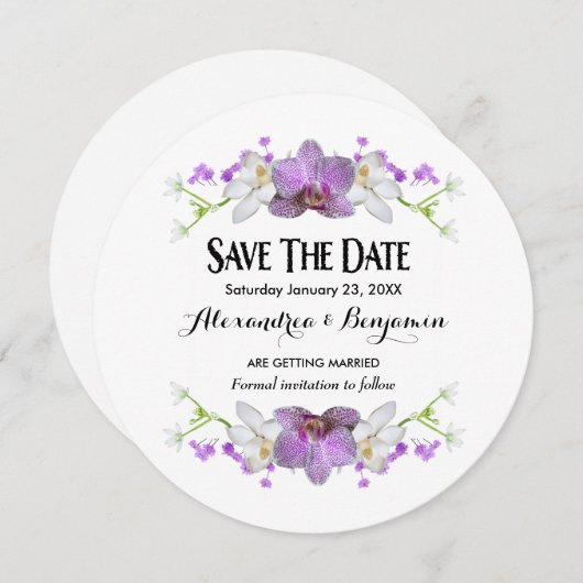 Botanische Lilac-Blume Wasserfarbe Save the Date (Vorne/Hinten)