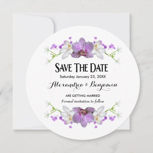 Botanische Lilac-Blume Wasserfarbe Save the Date (Vorderseite)