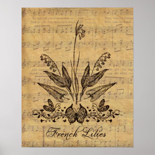 Botanische Lilien Poster (Vorne)