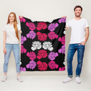 Botanische Lilienstoffe Druck Fleecedecke
