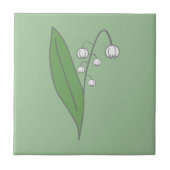 Botanische Lily der Blume Valley Pastel Green Fliese (Vorderseite)