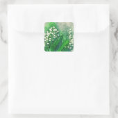 Botanische Lily des Tales Quadratischer Aufkleber (Tasche)