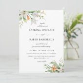 Botanische Lily-Floral-Hochzeit Einladung (Stehend Vorderseite)