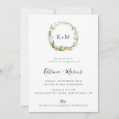 Botanische Lily Floral Wreath Verlobung Einladung (Vorderseite)