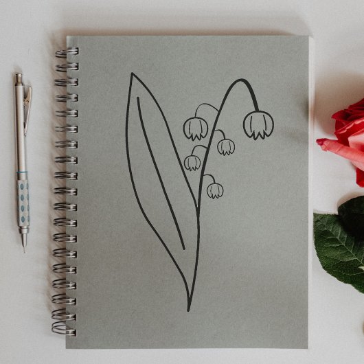 Botanische Lily of the Valley Line Art Blume Gummistempel