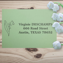 Botanische Lily of the Valley Line Art Blume Permastempel