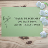 Botanische Lily of the Valley Line Art Blume Permastempel