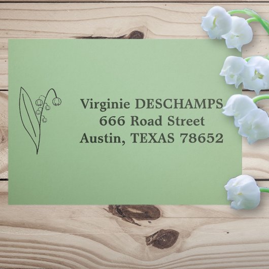 Botanische Lily of the Valley Line Art Blume Permastempel