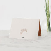 Botanische Linie Art Burnt Orange Danke Karte (Rückseite)