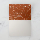 Botanische Linie Art Burnt Orange Danke Karte (Innenseite)