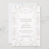 Botanische Linie Art Frame Dusty Rose Einladung (Vorderseite)