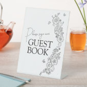 Botanische Linie Art Mono Gästebuch Sockelschild (In Situ)