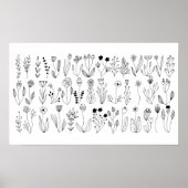 Botanische Linie Art Poster (Vorne)