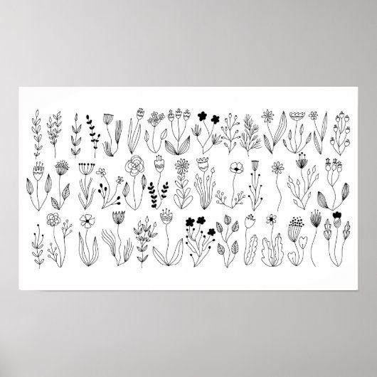 Botanische Linie Art Poster (Vorne)