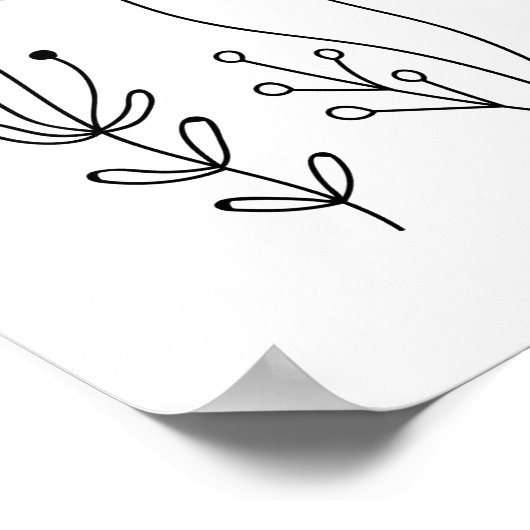 Botanische Linie Art Poster (Ecke)