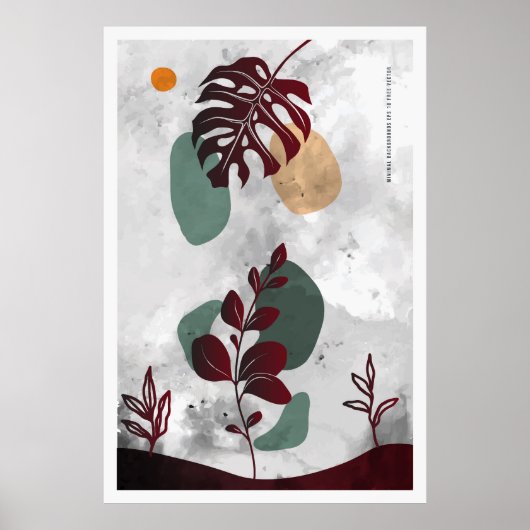 Botanische Linie Art Poster (Vorne)