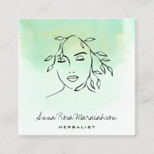 *~* Botanische Linie Art QR Weibliche Vegetation Quadratische Visitenkarte