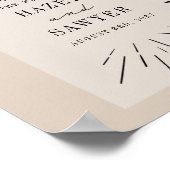 Botanische Linie Art Script Tan Wedding Willkommen Poster (Ecke)