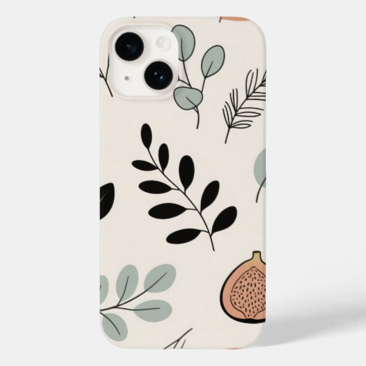 Botanische Linien - Erdreites Leaf Art Phone Case (Rückseite)