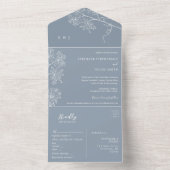 Botanische Linien Kunst in einer Hochzeit All In One Einladung (Innen Boden)