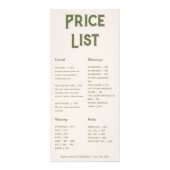 Botanische Liste moderner Preise Werbekarte (Vorne)