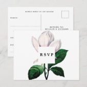 botanische Magnolia Hochzeit rsvp Postkarte (Vorne/Hinten)