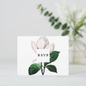 botanische Magnolia Hochzeit rsvp Postkarte (Stehend Vorderseite)