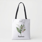 Botanische Maigeburtsblume Geburtstag Tasche (Vorderseite)