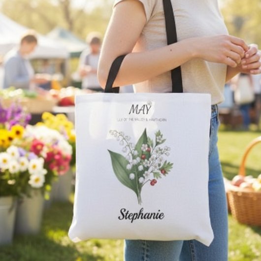 Botanische Maigeburtsblume Geburtstag Tasche