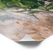 Botanische Malerei aus weißem Rhino Poster (Ecke)