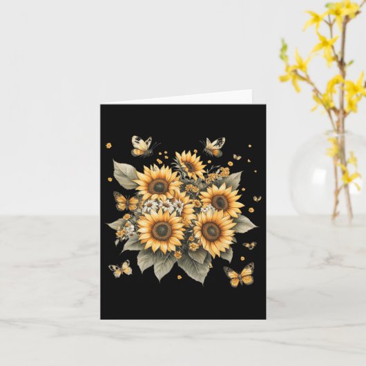 Botanische Malerei von Sonnenblumen Karte (Gelbe Blume)