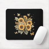 Botanische Malerei von Sonnenblumen Mousepad (Mit Mouse)