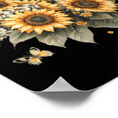 Botanische Malerei von Sonnenblumen Poster (Ecke)
