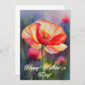 Botanische Malerkarte der Mohnmutter in der Blume  (Vorne/Hinten)