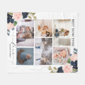 Botanische Mama Beste Blumenkolonne Fleecedecke (Vorderseite (Horizontal))