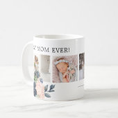 Botanische Mama Beste Blüte je Fotomaterial Kaffeetasse (Vorderseite Links)