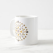 Botanische Mandala-Pressed-Flower-Kunst Kaffeetasse (Vorderseite Links)