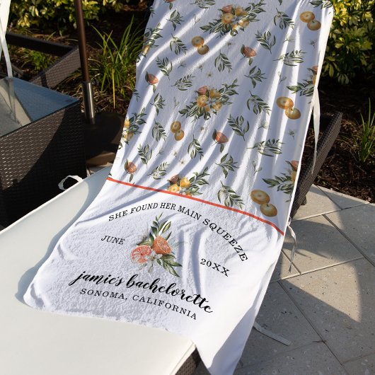 Botanische Mandarine | Citrus Bachelorette Weekend Strandtuch